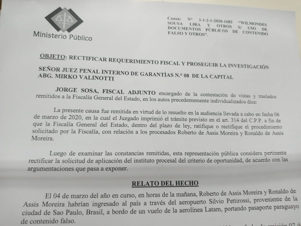 Pedido de prisão feito pelo Ministério Público contra Ronaldinho Gaúcho e Assis