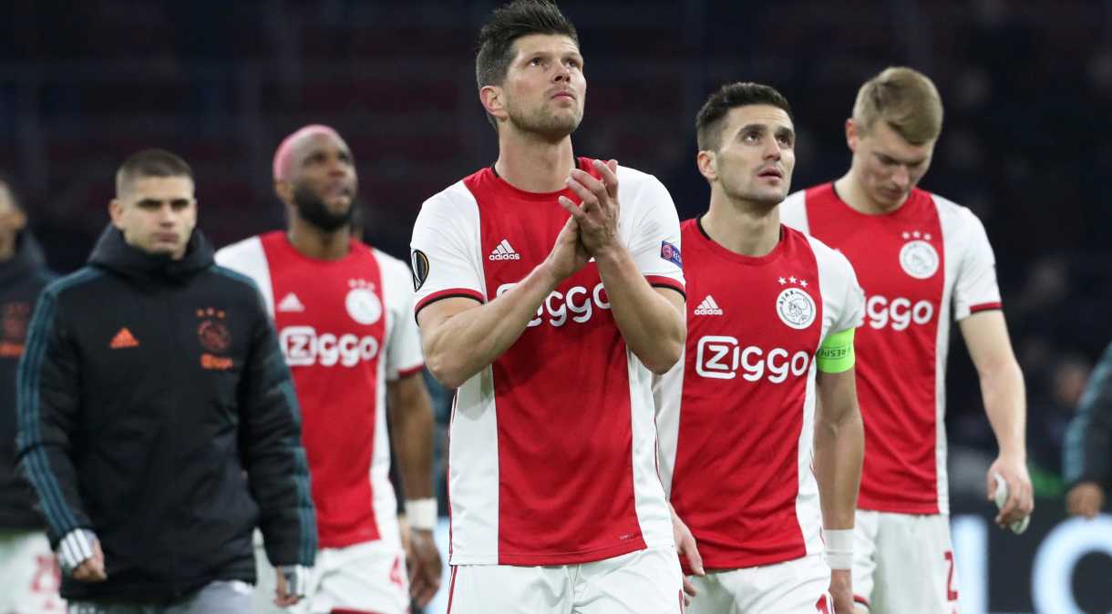 Jogadores do Ajax durante partida