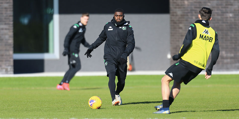 Treinamento dos jogadores do Sassuolo Calcio, da liga italiana